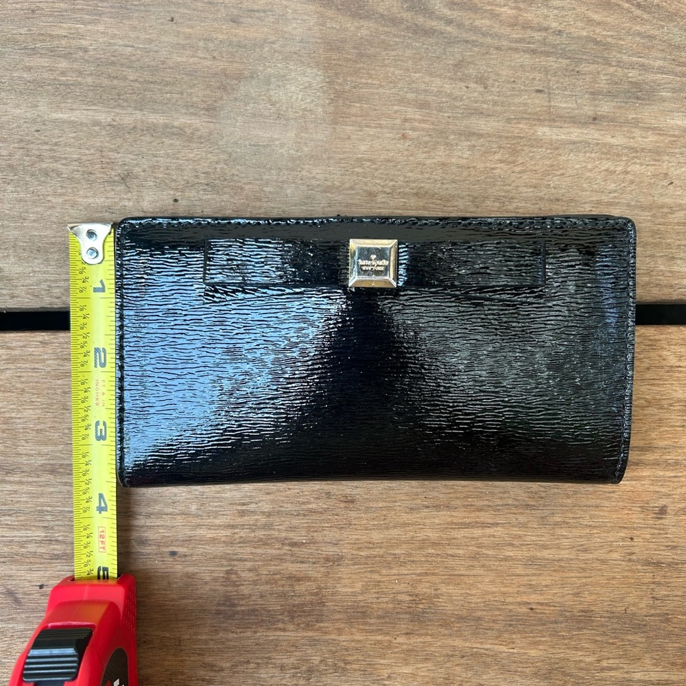 Kate Spade New York Stacy Bow Montford Park Wallet Billfold Black Leather - Picture 15 of 16